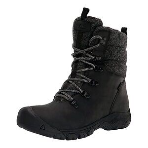 NEW Keen Womens Greta Waterproof Snow Boot, Black/Black Wool sz 9.5